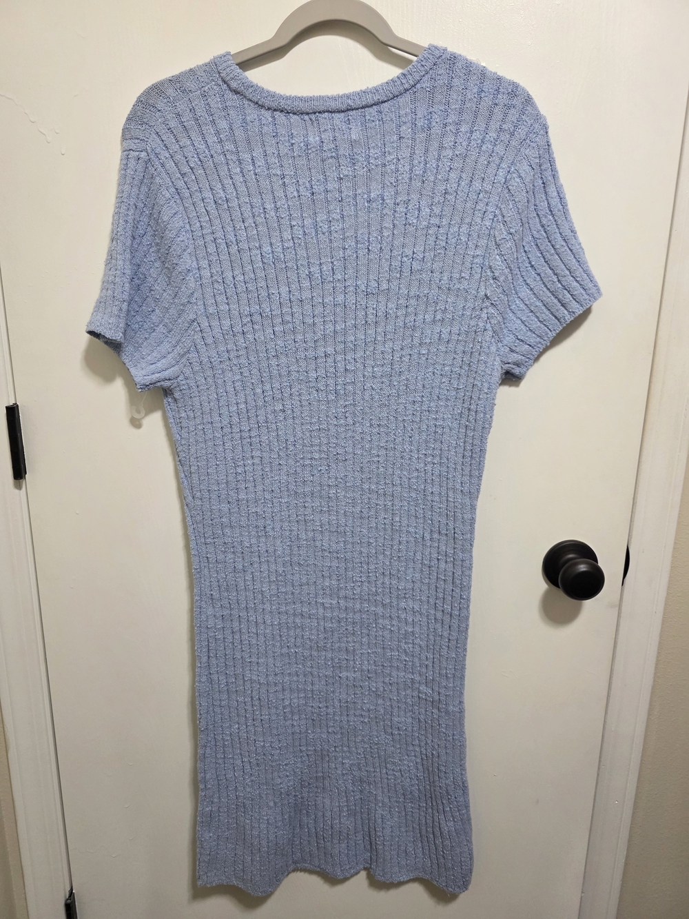 Universal Thread Blue Ribbed Knit Short Sleeve Sweater Mini - Picture 5 of 5